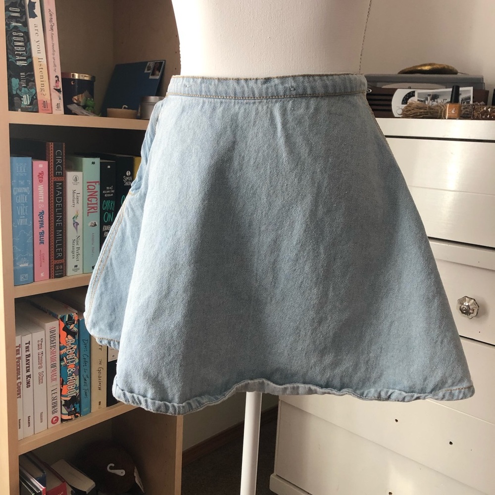 Denim Light Wash Circle Skirt